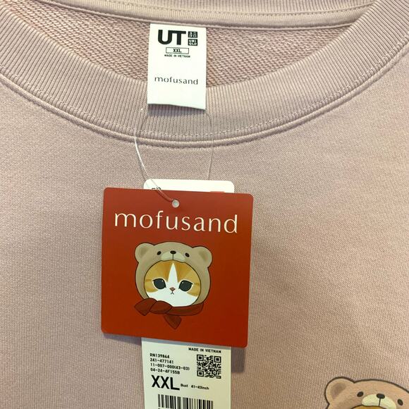 Mofusand x Uniqlo Collab Printed Embroidered Sweatshirt in Pink XXL - Picture 5 of 8